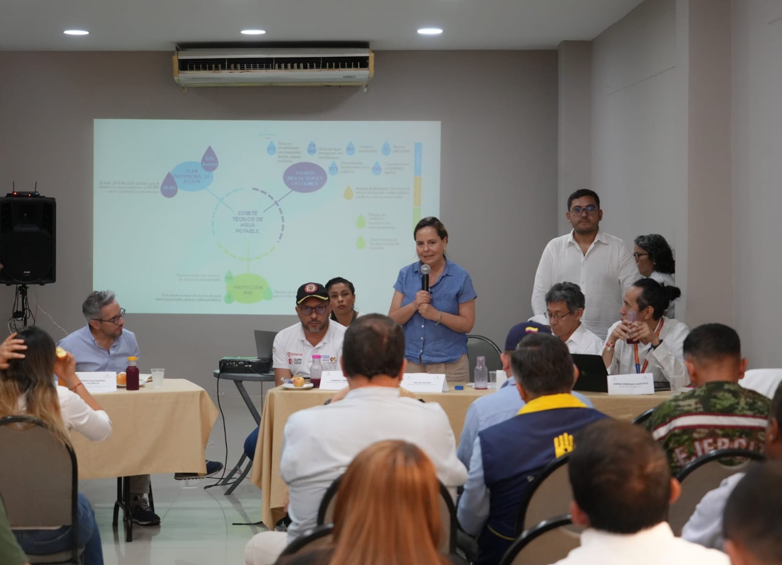Fotografía Ministra de Vivienda, Ciudad y Territorio, Helga Rivas, en la 4ta Sesión Ordinaria de MESSEP