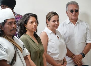 FOTOGRAFÍA MINISTRA HELGA MARÍA RIVAS EN DIÁLOGO DE SABERES SOBRE EL AGUA