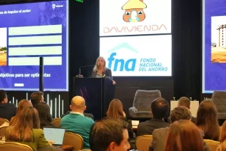 Ministra de Vivienda, Catalina Velasco, en el 15° Foro de Vivienda de Asobancaria. Foto: Sharon Durán (archivo MVCT).
