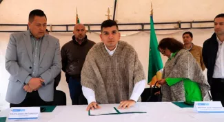 Minvivienda le cumple a Aquitania con la primera piedra del alcantarillado de aguas lluvias en Aquitania Boyaca